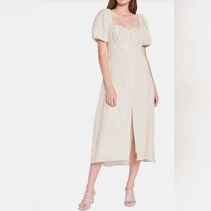 En Saison, Button Front, Sweetheart Neckline, Women's Midi Dress, Size Large